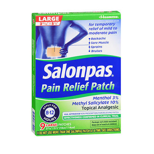 Salonpas, Pain Relief Patches Large, 9 Count