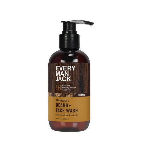 Every Man Jack, Beard Plus Face Wash Sandalwood, 6.7 Oz