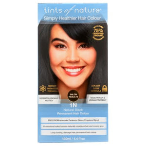 Tints of Nature, Permanent Hair Colour 1N Natural Black, 4.4 Oz