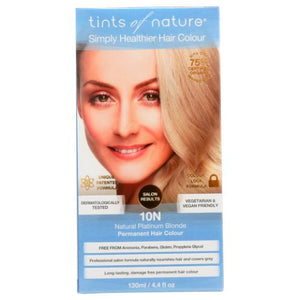 Tints of Nature, Permanent Hair Colour 10N Natural Platinum Blonde, 4.4 Oz