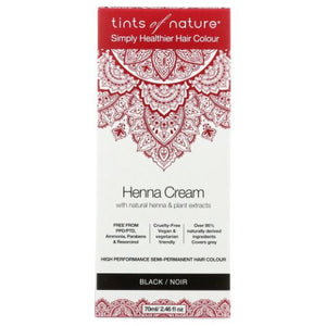 Tints of Nature, Henna Cream Hair Color Black, 2.46 Oz