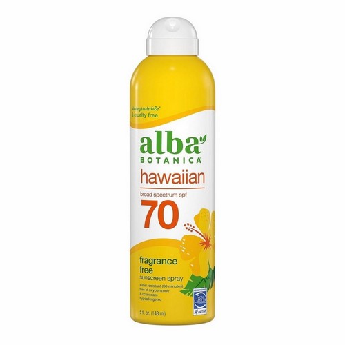 Alba Botanica, Maximum Sunscreen Clear Spray Broad Spectrum SPF70, 5 Oz