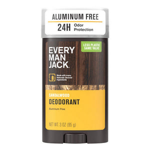 Every Man Jack, Deodorant Aluminum Free Sandalwood, 3 Oz