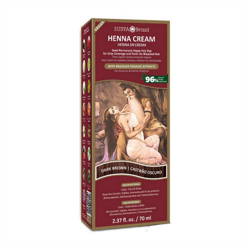Surya Brasil, Henna Cream Hair Color Dark Brown, 2.37 Oz