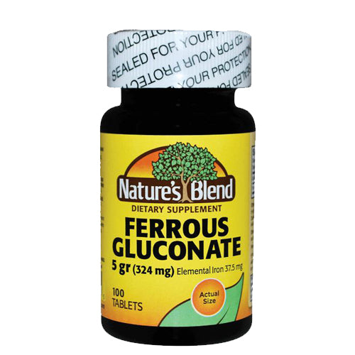 Nature's Blend, Ferrous Gluconate, 324 mg, 100 Tabs