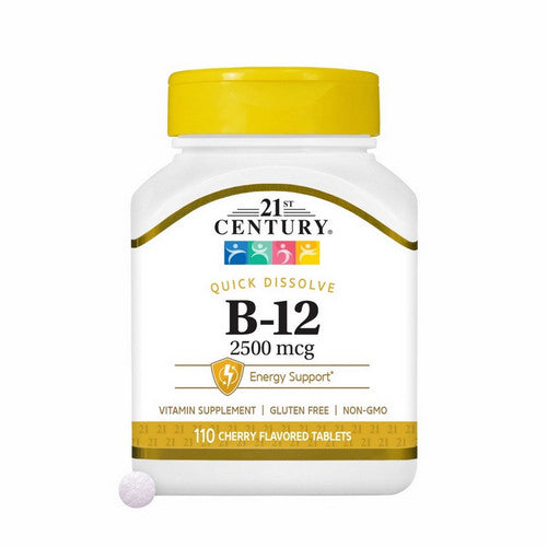 21st Century, Quick Dissolve Vitamin B-12 Cherry, 2,500 Mcg, 110 Tabs