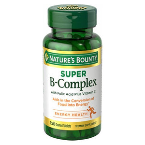 Nature's Bounty, Super B-Complex With Folic Acid Plus Vitamin C Coated Tablets, 150 Tabs