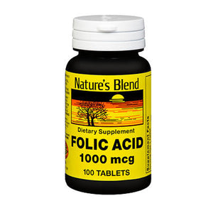 Nature's Blend, Folic Acid, 1000 mcg, 100 Tabs