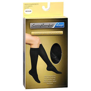 Loving Comfort, Support Knee High Socks Mild Compression Medium Black, 1 Pair