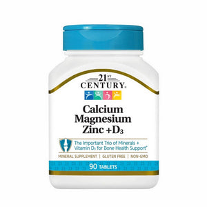 21st Century, Calcium Magnesium Zinc Plus D3, 90 Tabs