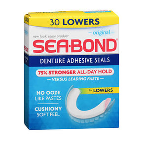 Sea-Bond, Denture Adhesive Seals Lowers Original, 30 Each