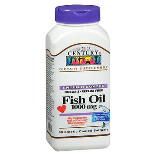 21st Century, 21st Century Fish Oil  Enteric Coated Softgels, 90 Caps