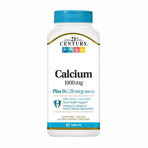 21st Century, Calcium Plus D3, 1000 Mg, 90 Tabs