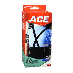 Ace, Work Belt Back Support With Removable Suspenders Adjustable, 1 Each