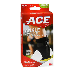 Ace, Ankle Brace With Side Stabilizers Adjustable, 1 Each