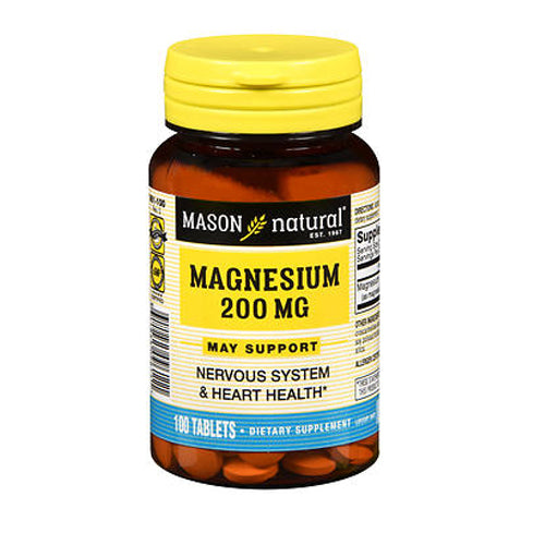 Mason, Magnesium Tablets, 200 Mg, 100 Tabs