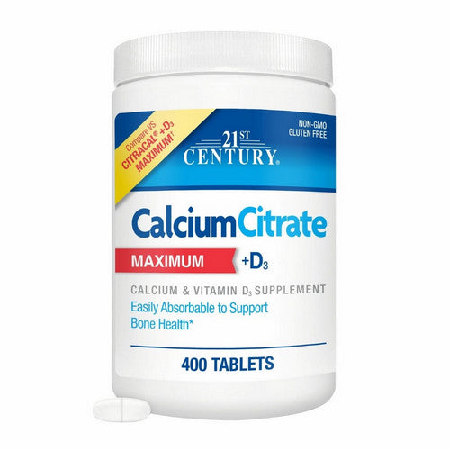 21st Century, Calcium Citrate Maximum + D3, 400 Tabs