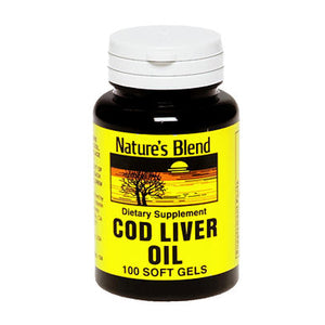 Nature's Blend, Cod Liver Oil Softgels, 400 Mg, 100 Caps