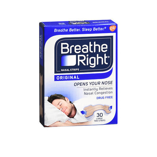 Breathe Right, Nasal Strips Large Tan, 30 Each