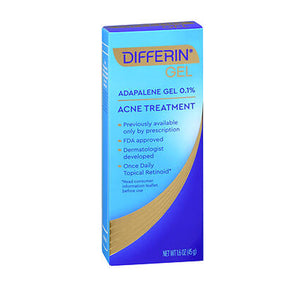 Differin, Adapalene Gel 0.1% Acne Treatment, 1.6 Oz