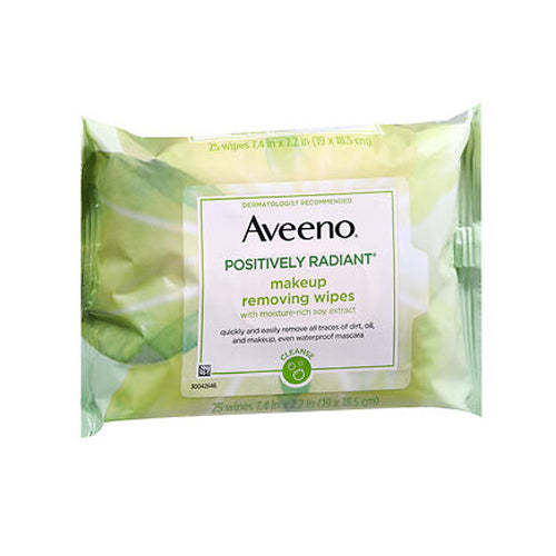 Aveeno, Active Naturals Positively Radiant Makeup Removing Wipes, 25 Each