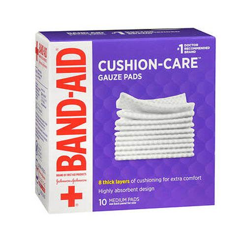 Band-Aid, Cushion-Care Gauze Pads Medium 3 X 3 Inch, 10 Each