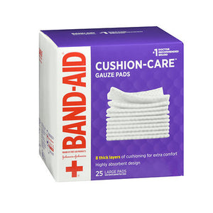 Band-Aid, Cushion-Care Gauze Pads Large, 25 Each