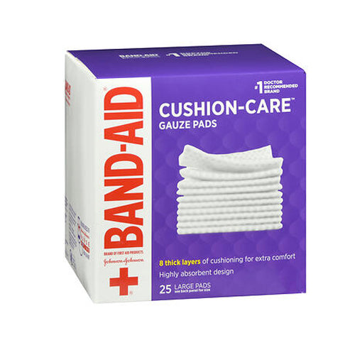 Band-Aid, Cushion-Care Gauze Pads Large, 25 Each