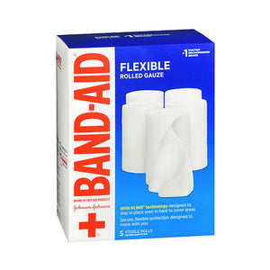 Band-Aid, Flexible Rolled Gauze 4 Inch X 2.1 Yard, 5 Each