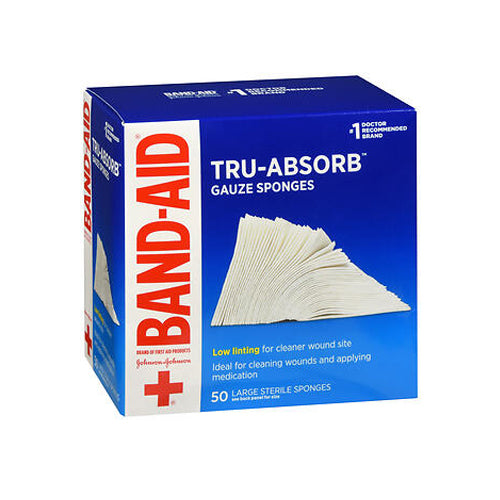 Band-Aid, Tru-Absorb Gauze Sponges Large 4 X 4 Inch, 50 Each