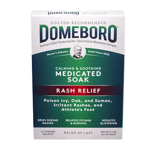Domeboro, Calming And Soothing Rash Relief Medicated Soak Powder, 12 Packets