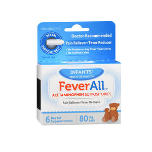 Feverall, Acetaminophen Suppositories, 6 Each