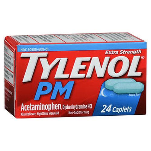 Tylenol, Pm Caplets Extra Strength, 24 Caps