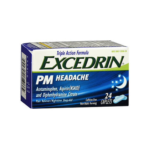 Excedrin, Pm Headache Caplets, 24 Tabs