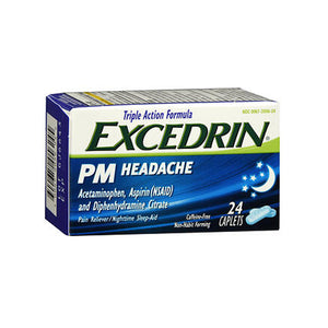 Excedrin, Pm Headache Caplets, 24 Tabs
