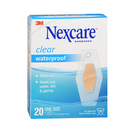 Nexcare, Bandages Waterproof 1.06 X 2.25 Inch Clear, 20 Each