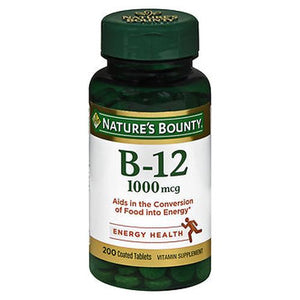 Nature's Bounty, Vitamin B-12, 1000 mcg, 200 Tabs