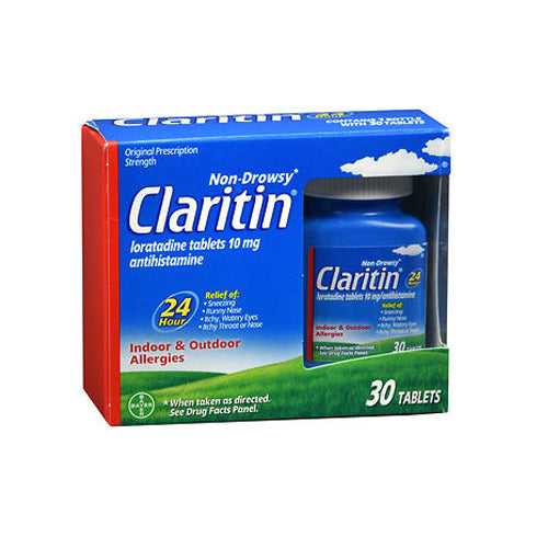 Claritin, Loratadine Antihistamine 24 Hour Allergy, 10 Mg, 30 Tabs