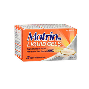 Motrin, Ibuprofen Liquid Gels, 200 Mg, 20 Count