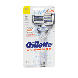 Gillette, Skinguard Men's Razor Handle + 2 Blade Refills, 2.6 Oz
