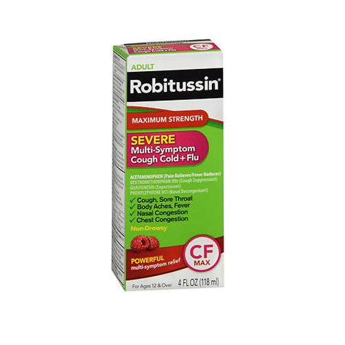 Robitussin, Maximum Strength Severe Cough Cold Plus Flu, 4 Oz