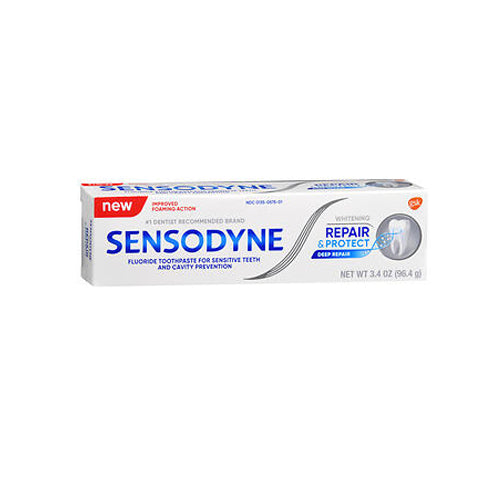 Sensodyne, Repair And Protect Whitening Fluoride Toothpaste For Sensitive Teeth & Cavity Prevention, 3.4 Oz