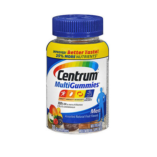Centrum, Multigummies Men Assorted Natural Fruit Flavors, 70 Each