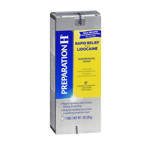 Preparation H, Rapid Relief With Lidocaine Hemorrhoidal Cream, 1 Oz