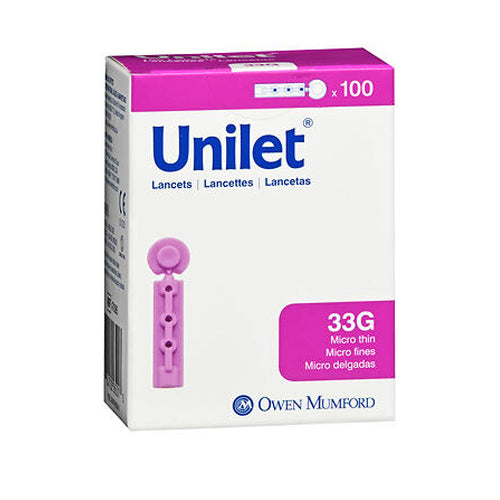 Owen Mumford, Comfort Unilet Micro Thin Lancets 33 Gauge, 100 Each