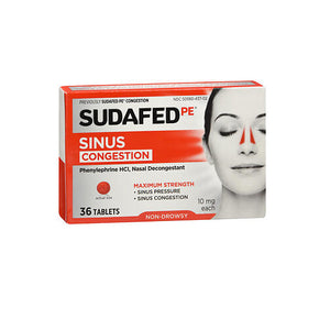Sudafed Pe, Congestion Tablets, 36 Count
