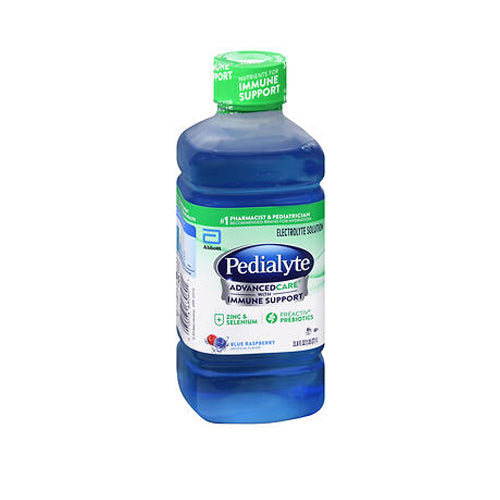 Pedialyte, Advanced Care With Immune Support Electrolyte Solution Blue Raspberry, 33.8 Oz