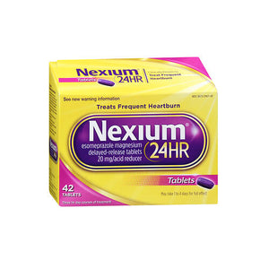 Nexium 24HR, Esomeprazole Magnesium Acid Reducer, 20 Mg, 42 Tabs