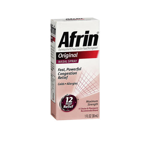 Afrin, Original Maximum Strength Nasal Spray, 1 Oz