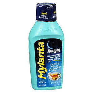 Mylanta, Tonight Antacid Plus Anti-Gas Liquid Soothing Honey Chamomile, 12 Oz